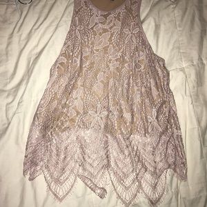 💗Express blush colored lacey tank